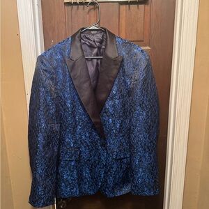 Men's Large Blue and Black Blazer